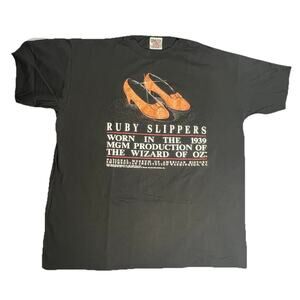 VTG Ruby Slippers Smithsonian Institute 1992 Black T-Shirt Adult XL 46-48 USA